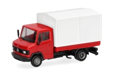Herpa 099509 - H0 - Mercedes-Benz T2 mit Plane - rot/weiß